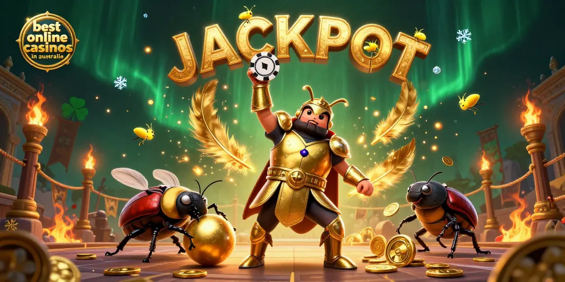 Experience the thrill at the best online casinos in Australia with vibrant gaming symbols and characters.